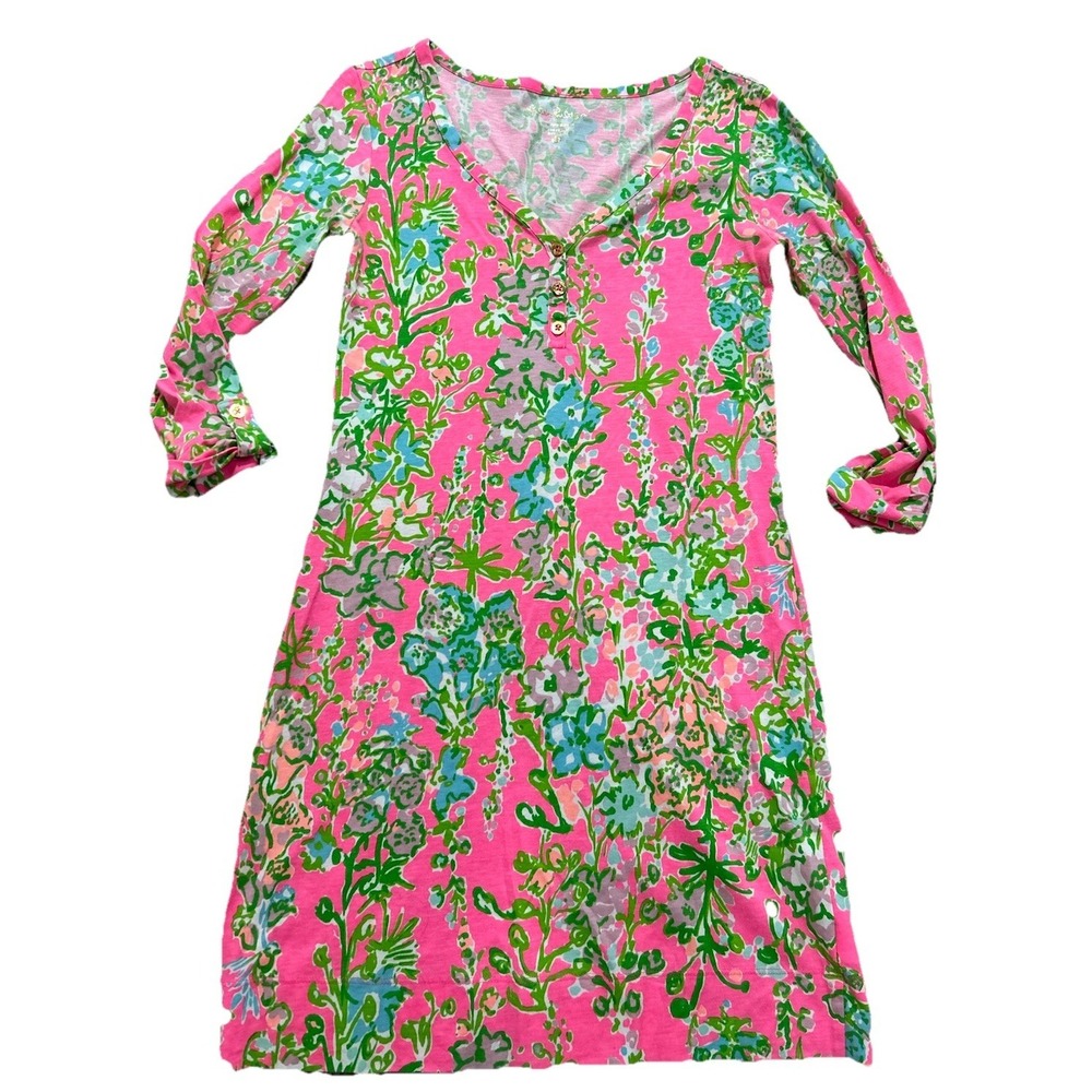 Lilly Pulitzer Women's XS Pink Palmetto Southern Charm‎ Pima Cotton Dress